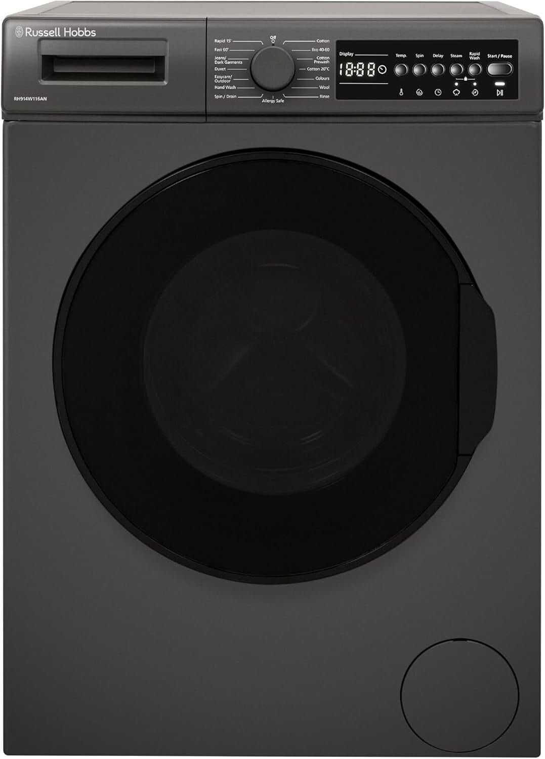 Russell Hobbs Rh914w116an - Wasmachine - 9 Kg - 1300 Tpm - Energieklasse A - Antraciet . Nieuw (outlet)